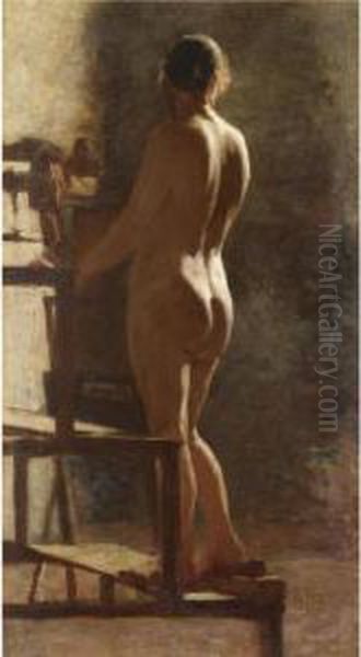 Studio Di Nudo Femminile Oil Painting by Giacomo Favretto