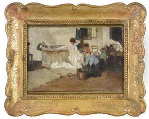 Dopo Il Bagno Oil Painting by Giacomo Favretto