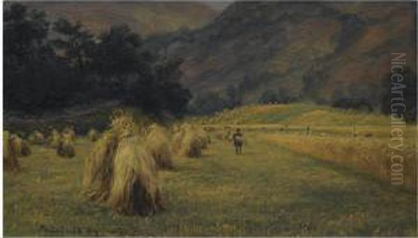 Hoystakker, Rydal, Cumbria (haystacks, Rydal, Cumbria) Oil Painting by Thomas Fearnley