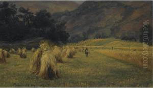 Hoystakker, Rydal, Cumbria (haystacks, Rydal, Cumbria) Oil Painting by Thomas Fearnley