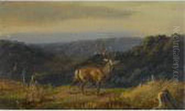 Flokkens Herre (lord Of The Herd) Oil Painting by Thomas Fearnley