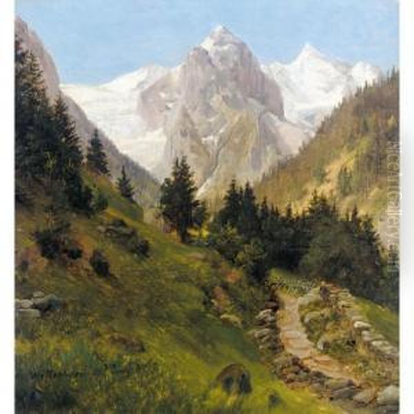 The Wetterhorn Oil Painting by Thomas Fearnley