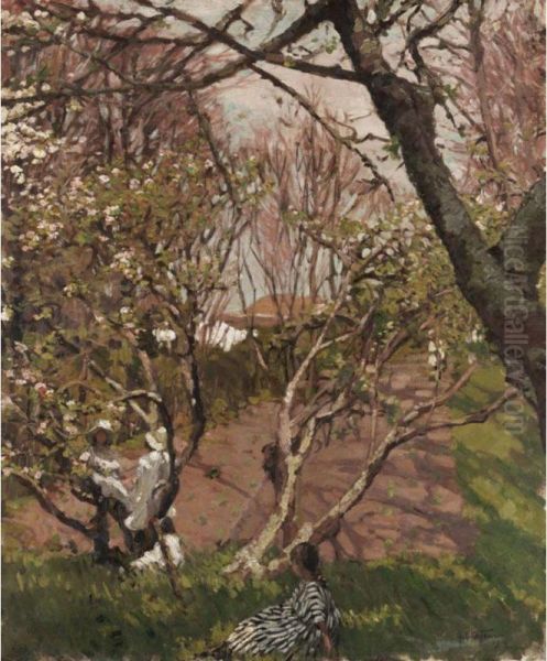 Springtime Oil Painting by Hilda Fearon