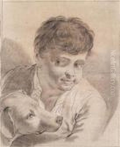 Portrat Einesjungen Mit Hund Oil Painting by Domenico Maggiotto