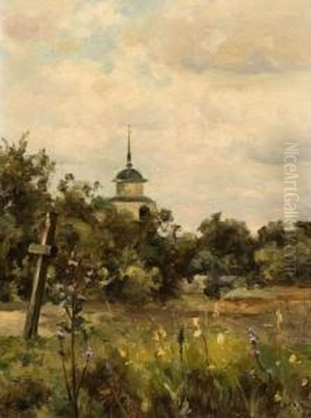 Paysage Avec Une Eglise. Oil Painting by Maria Fedorova