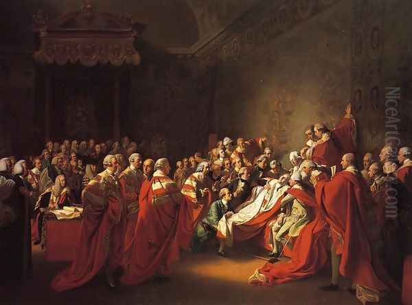 The Collapse of the Earl of Chatham in the House of Lords (or The Death of the Earl of Chatham) Oil Painting by John Singleton Copley