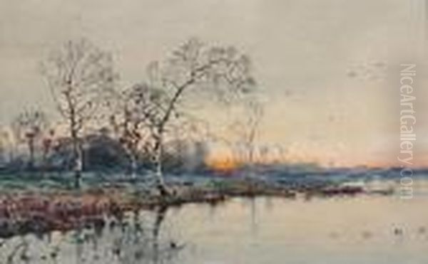 Birkenteich Oil Painting by Richard Henri Fehdmer