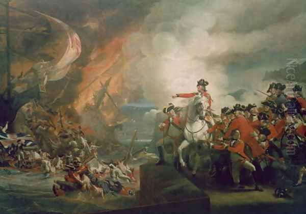 The Defeat of the Floating Batteries at Gibraltar, September 1782, 1783-91 Oil Painting by John Singleton Copley