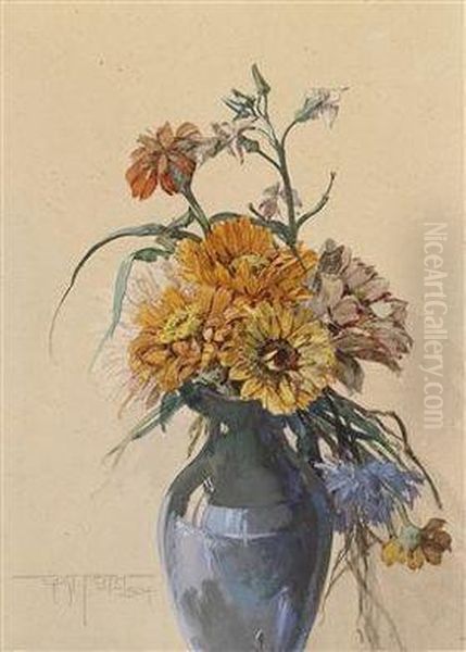 Herbstblumen Oil Painting by Gustav Feith