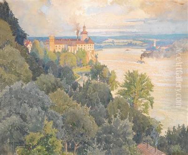 Blick Auf Persenbeug Oil Painting by Gustav Feith