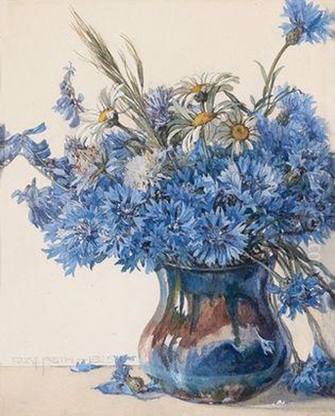 Kornblumen Oil Painting by Gustav Feith