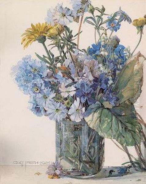 Wiesenblumen In Einem Glas Oil Painting by Gustav Feith