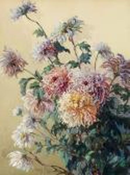 Chrysanthemen Oil Painting by Gustav Feith