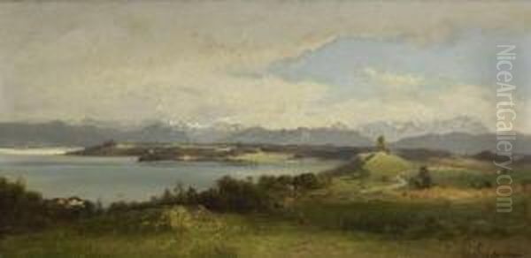 Am Starnberger See. Oil Painting by Ferdinand Feldhutter