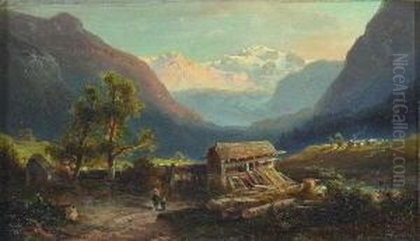 Sage Bei Inzell. Oil Painting by Ferdinand Feldhutter