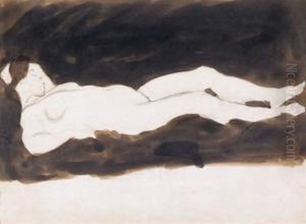 Nude Lying by Karoly Ferenczy