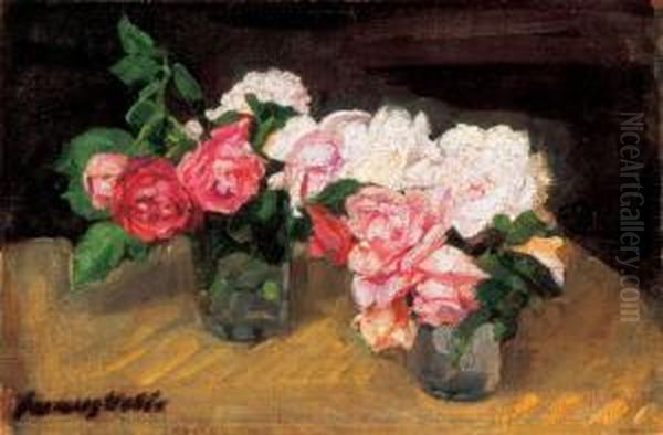 Roses Oil Painting by Valer Ferenczy