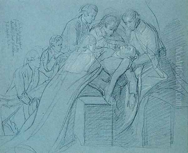 Study for the Central Group in the Death of Earl of Chatham Oil Painting by John Singleton Copley