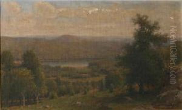 Hudson River Landscape Oil Painting by Henry Augustus Ferguson