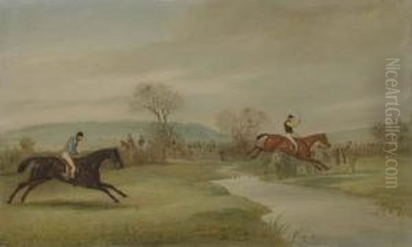 Cheltenham Annual Grand Steeplechase Oil Painting by Claude L. Ferneley