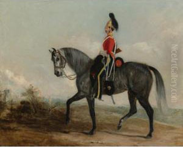 An Officer Of The Third Dragoon Guards Oil Painting by John Jnr. Ferneley