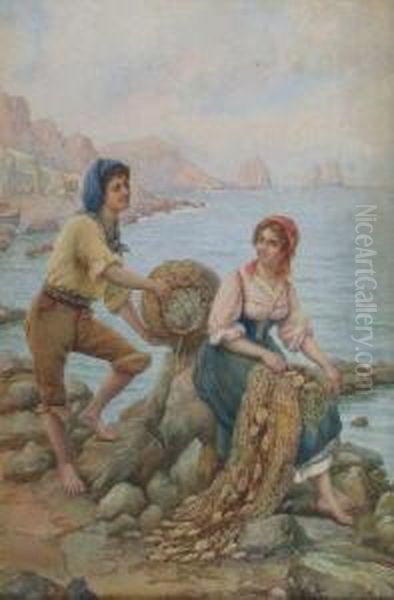 The Fisherman's Wooing Oil Painting by Carlo Ferranti