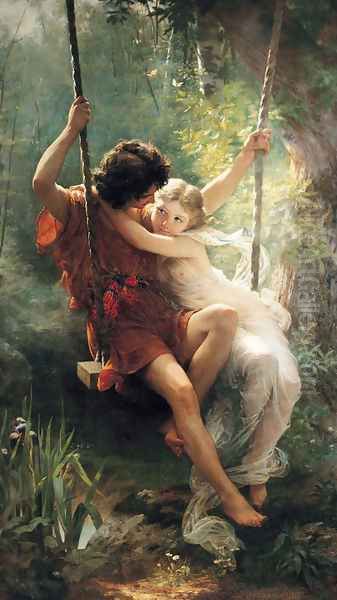 Springtime Oil Painting by Pierre Auguste Cot