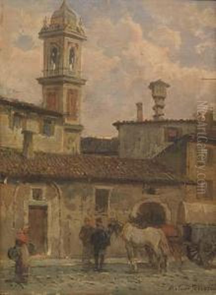 Porta Ticinese Oil Painting by Arturo Ferrari