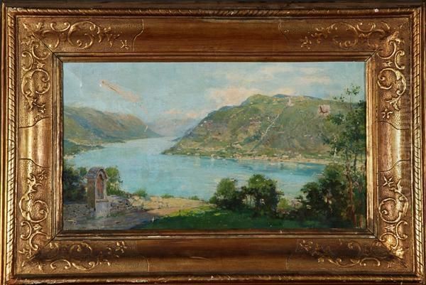 Scorcio Di Lago Lombardo Oil Painting by Arturo Ferrari