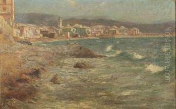 Savona, Birth-place Of Columbus Oil Painting by Carlo Ferrari