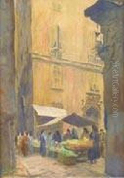 Piazza Della Madonna Dei Monti A Roma by Carlo Ferrari