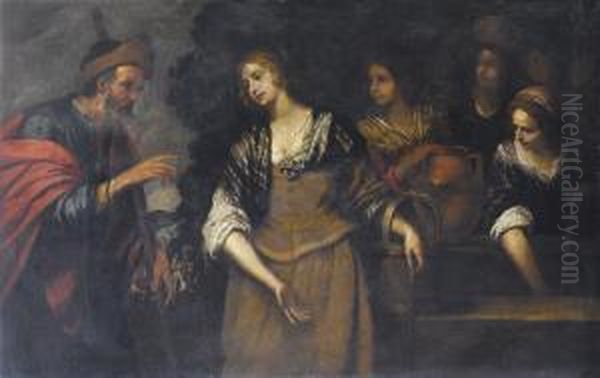 Rebecca E Eliezer Al Pozzo Oil Painting by Giovanni Andrea di Ferrari