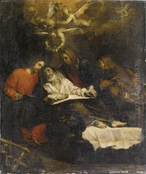 Il Transito Di San Giuseppe Oil Painting by Giovanni Andrea di Ferrari