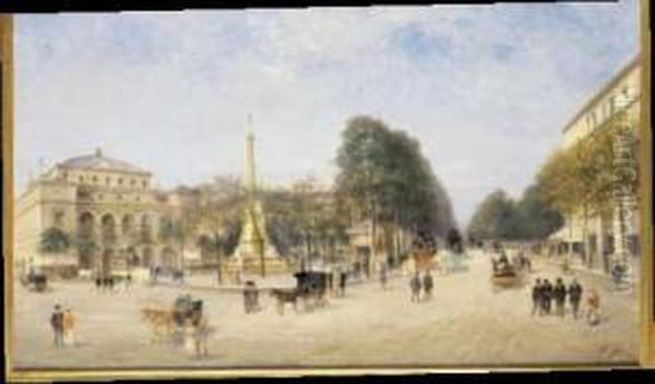 Parigi, Porte De Clichy Oil Painting by Giuseppe Ferrari