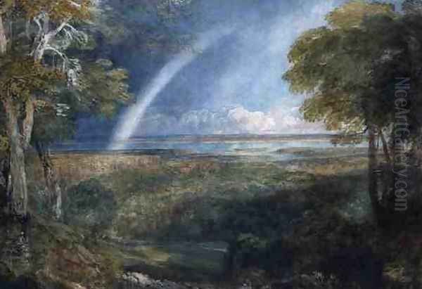 A Rainbow over the Severn Oil Painting by David Cox