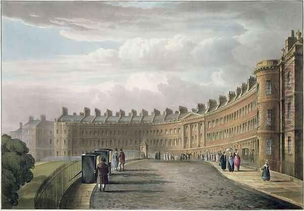 Lansdown Crescent, Bath, 1820 Oil Painting by David Cox