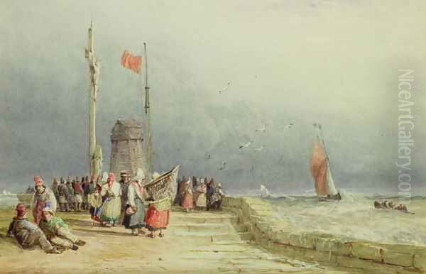 Dieppe Oil Painting by David Cox