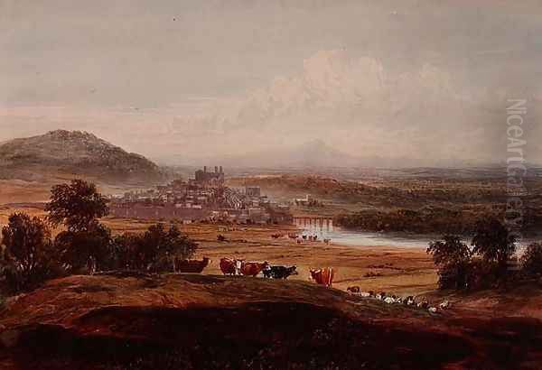 Hay-on-Wye, Herefordshire, c.1830-40 Oil Painting by David Cox