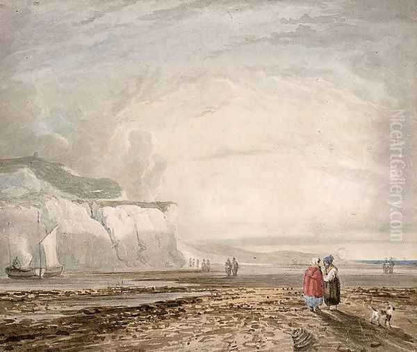 A Seaside View Oil Painting by David Cox