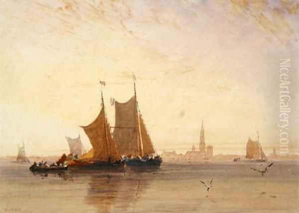 Antwerp, Morning, 1832 Oil Painting by David Cox