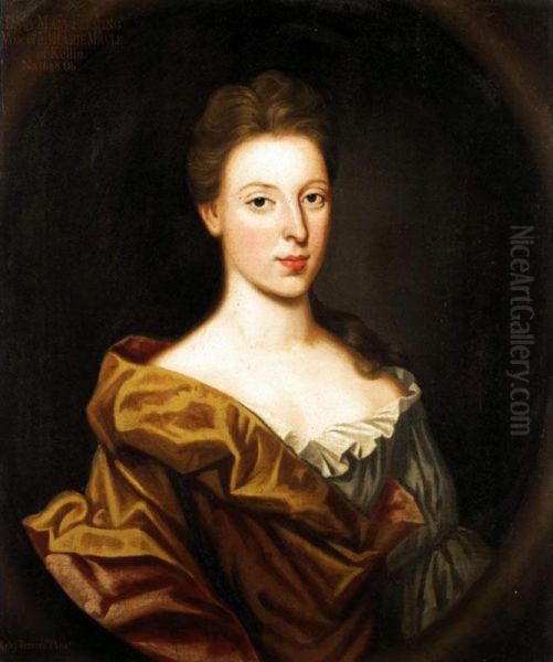 Portrait Of Lady Mary Fleming, Wife Of Harry Maule Of Kellie Oil Painting by Benjamin Ferrers