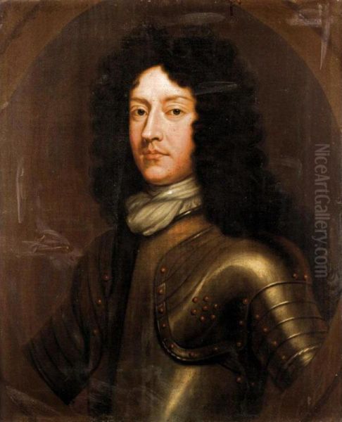 Portrait Of A Member Of The Elphinstone Family Wearing Armour Oil Painting by Benjamin Ferrers