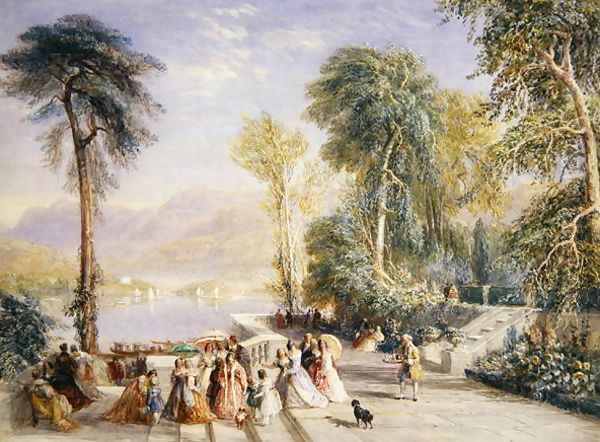 Windermere During the Regatta, 1832 Oil Painting by David Cox