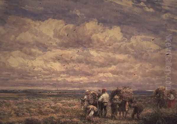 Broom Gatherers Oil Painting by David Cox