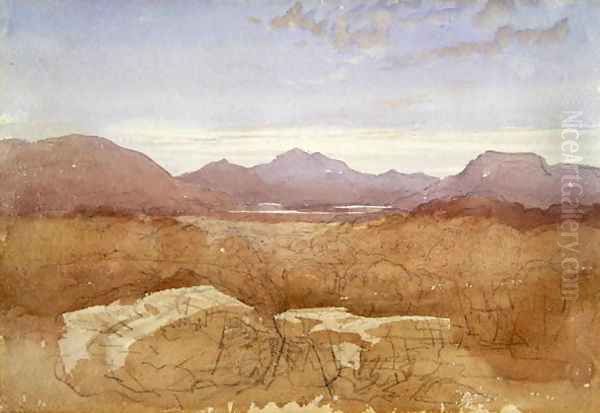 A Mountainous View, North Wales, c.1818 Oil Painting by David Cox