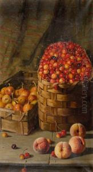 Fruchtestillleben. Oil Painting by Augusto Ferri