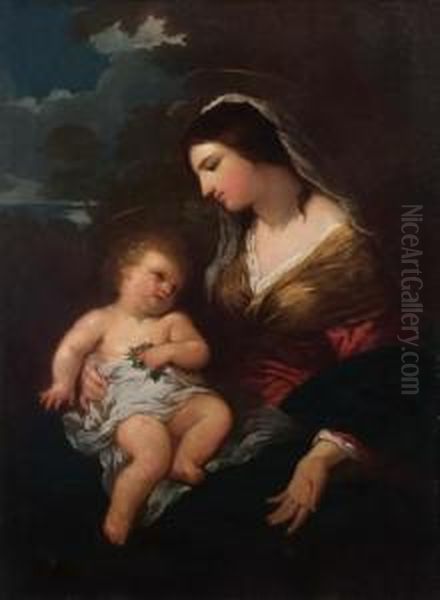 Madonna Con Bambino Oil Painting by Ciro Ferri