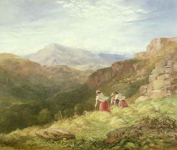 Haymaking Snowdon 1847 Oil Painting by David Cox