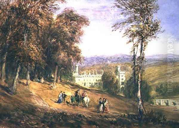 Haddon Hall Oil Painting by David Cox