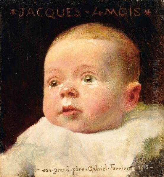 Figure D'enfant Oil Painting by Gabriel Joseph Marie Augustin Ferrier